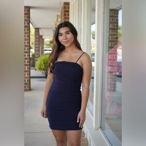 Sweet Storm Navy Fitted Formal/Cocktail Dress